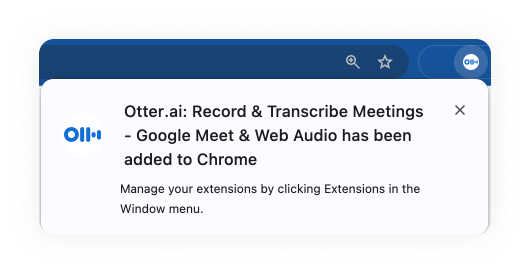 otter chrome extension has been added.png